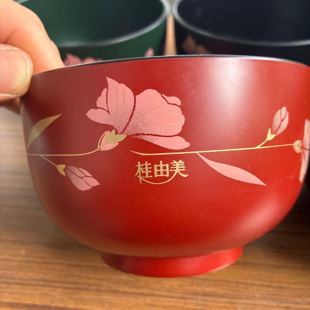 Amazon | 桂由美 漆器 椀 5客セット 花柄 | ノーブランド品 | 仏膳・仏椀